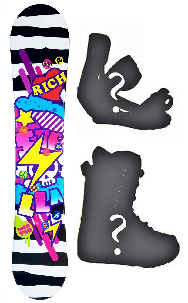 140cm Stella Rich White Camber Womens Snowboard, Build a Package with Boots and Bindings.