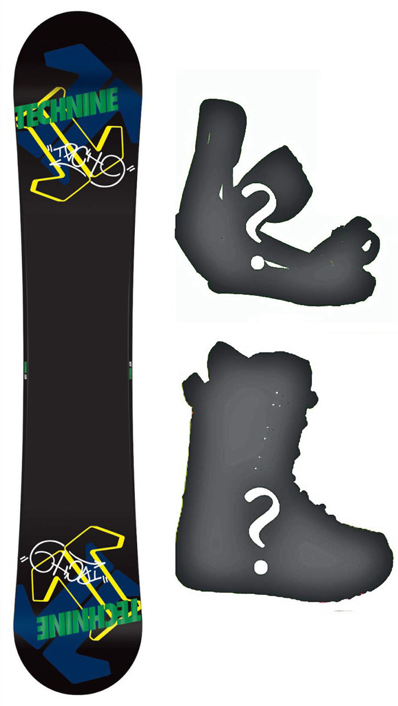153cm  Technine Camrock Black Rocker Snowboard, Build a Package with Boots and Bindings