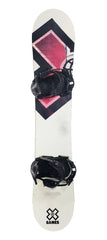 140cm X-Games Breast Cancer Womens Camber Blem Snowboard With S-M Symbolic Flow Black Bindings Package