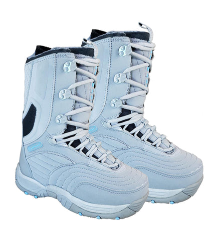 Airwalk Butte Kids Gray Blue Snowboard Boots Size 5 blem
