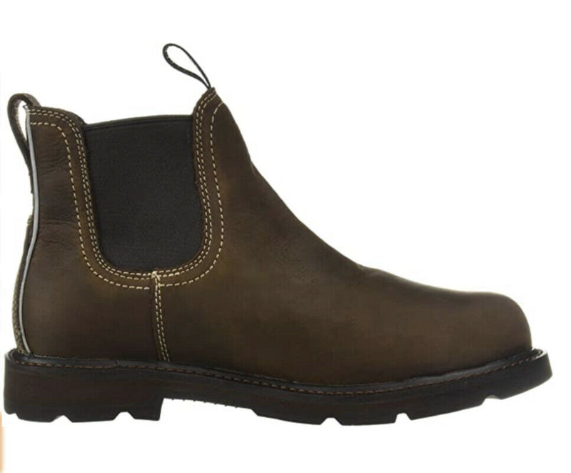 $200 ARIAT Men's 7.5 Groundbreaker Chelsea H2O Steel Toe Boots EH Brown AR351
