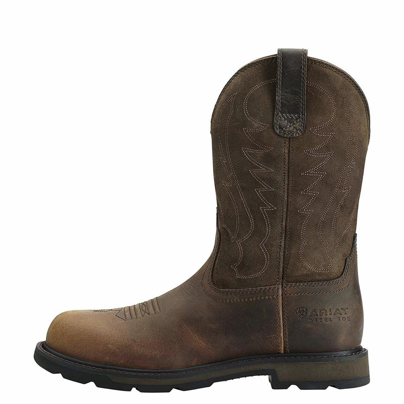 $180 Ariat Groundbreaker EH Brown Steel Toe Boots 7.5 EE Wide NEW AR284 10014241