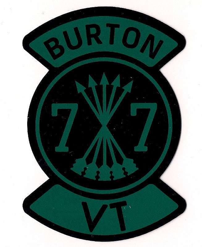 Burton Snowboard Sticker Invader 1977-VT Green 4"x3" #18