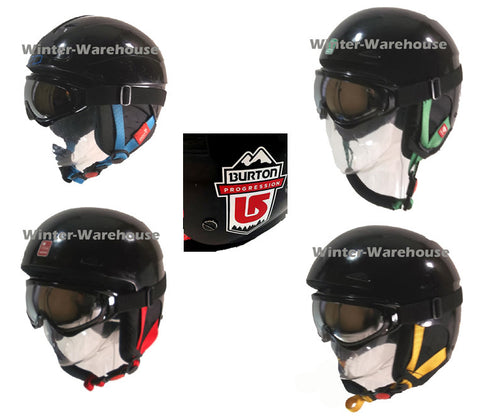 Burton Used Helmet and New Recon White Goggle Combo Package Progression by Red Snowboard Ski