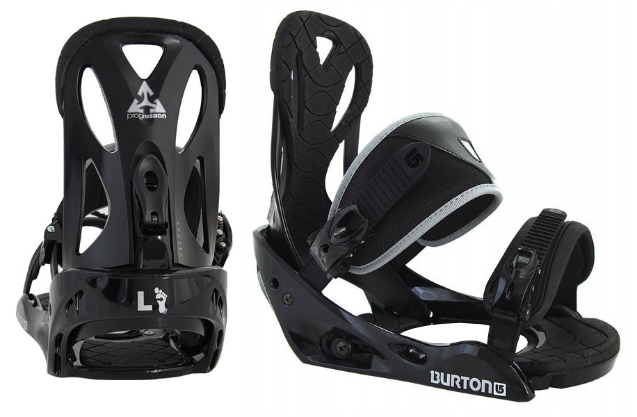 burton large snowboard bindings Burton Progression Custom Black Used Snowboard Bindings Medium