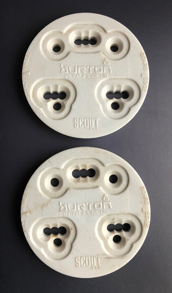 Burton Scout 3D & 4x4 4 Hole Mounting Discs WHITE Youth LAST-1