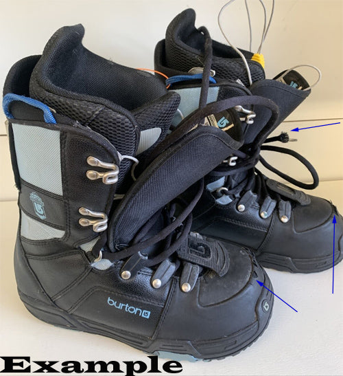 Burton Progression Black/Sky Used Snowboard Boots Womens 5 or 5.5 or Kids 4