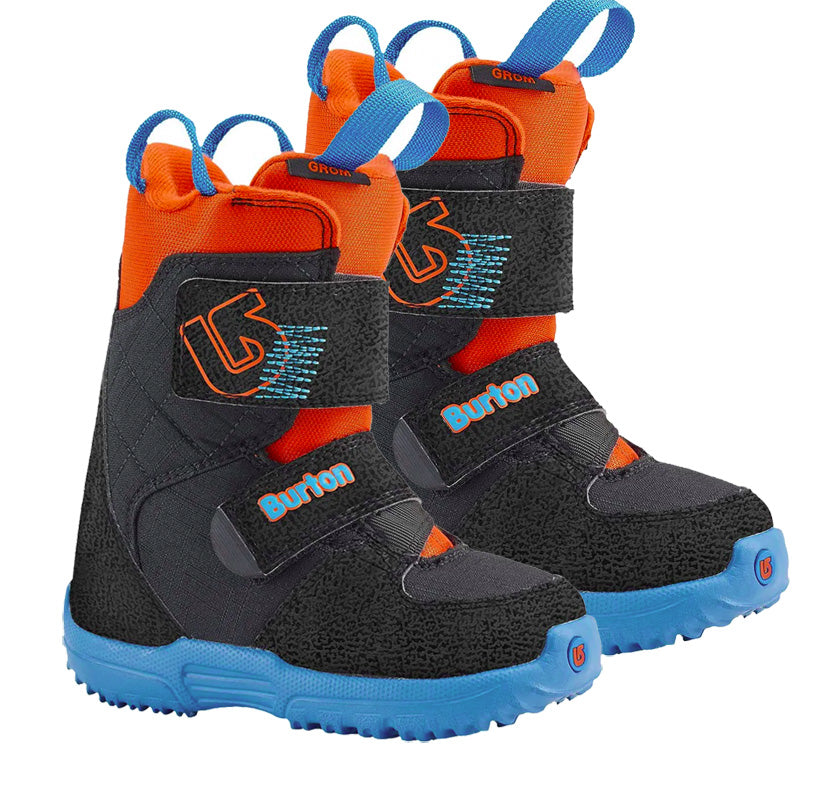 burton grom snowboard boots kids' Burton Mini Grom Kids Velcro Snowboard Boots Sizes c12 c13 Black Blue