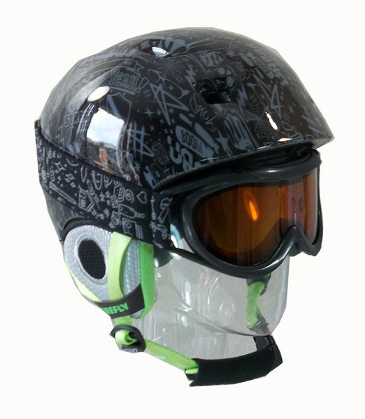 Firefly Urban Helmet & Goggles Combo Black snowboard, ski ,skate, kids
