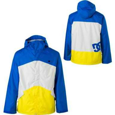 DC Showtime Mens Snowboard Ski 5k Waterproof Hood Jacket Blue yellow Large