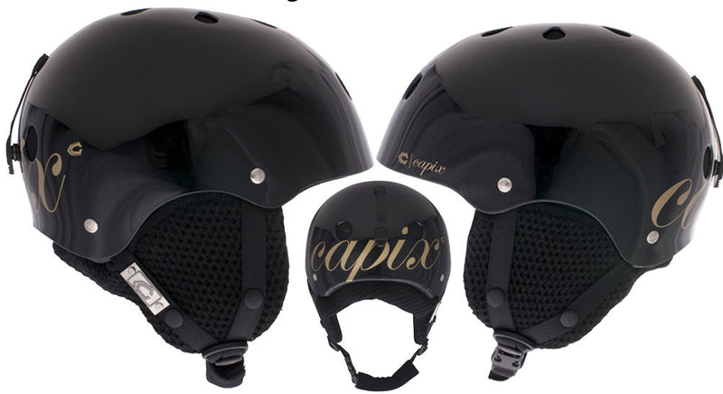 Capix Dynasty Large Womens Helmet Black Gold snowboard ski, skate, wak