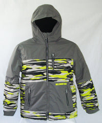 M3 Greg Boys Snowboard Ski Jacket Charcoal Gray Camo Medium
