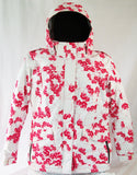 M3 Pique Womens Snowboard Ski Jacket Bright White Virtual Pink Orchid Print Medium