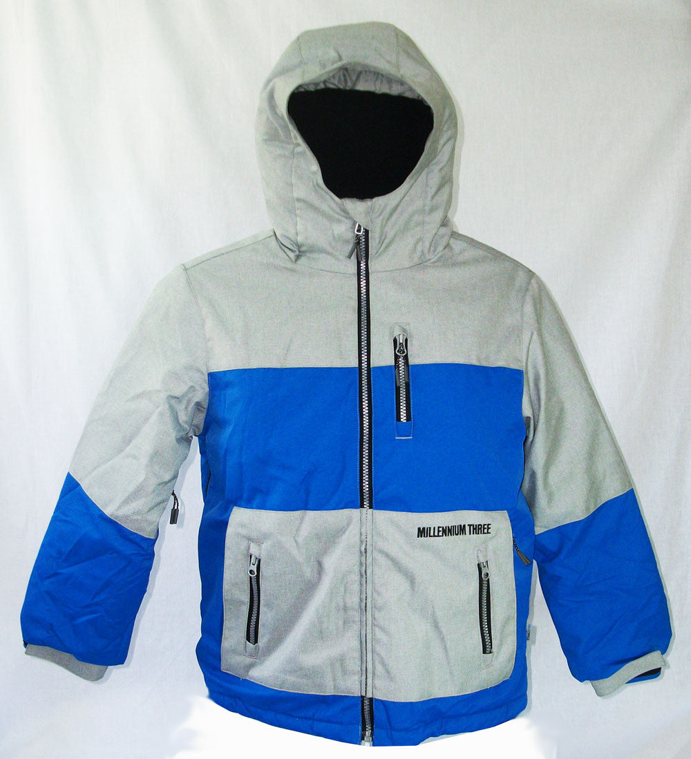 M3 Greg Boys Snowboard Ski Jacket Pewter Blue Medium