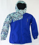 Firefly Star Girls Snowboard Ski Jacket Blue Jewel Cheeta Print Medium