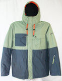 M3 Henry Mens Snowboard Ski Jacket Oil Green Ombre Blue Large