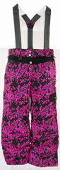M3 Cindy Girls Snowboard Ski Pants Black Pink Leopard Print Medium