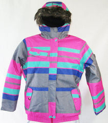 Firefly Lana Girls Snowboard Ski Jacket Stripe Print Medium