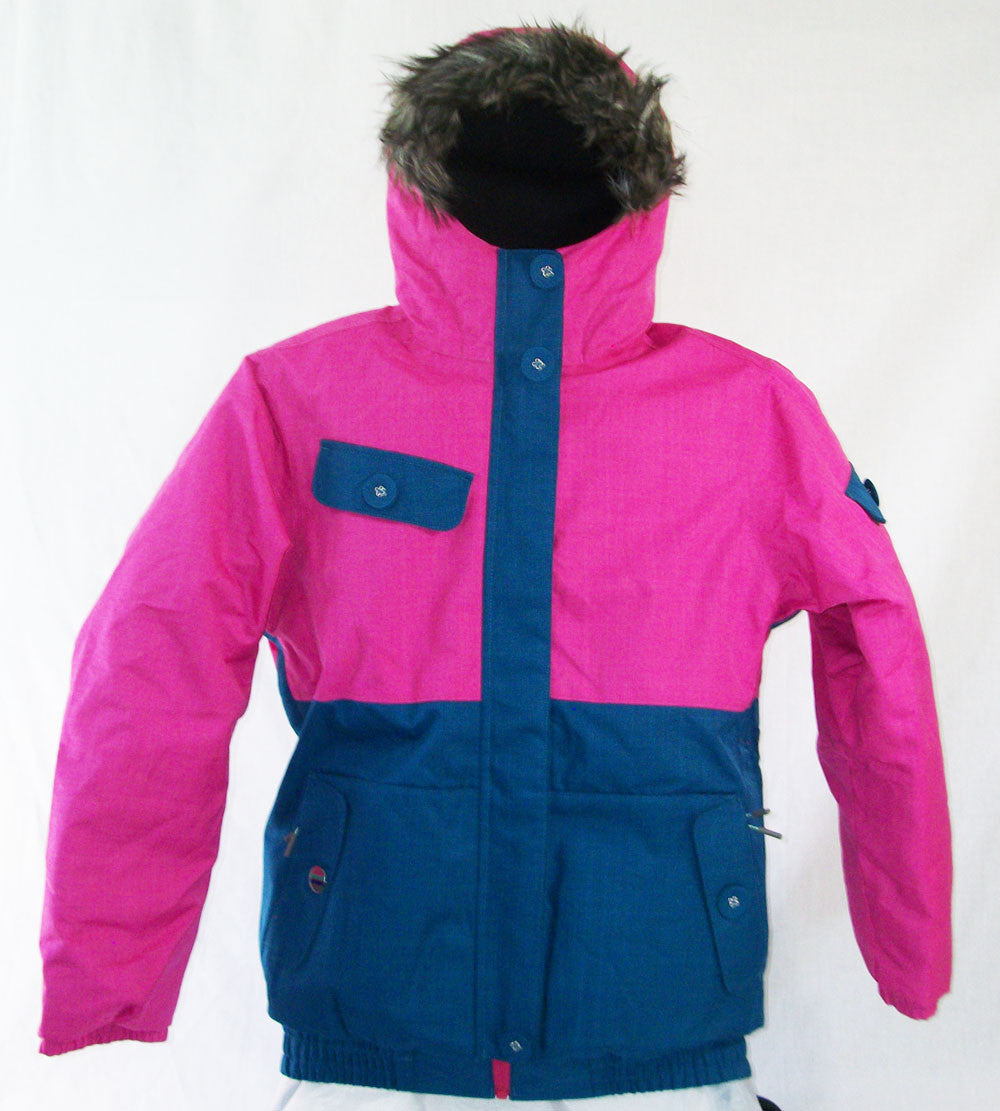 M3 Lana Girls Snowboard Ski Jacket Raspberry Rose Ink Blue Medium
