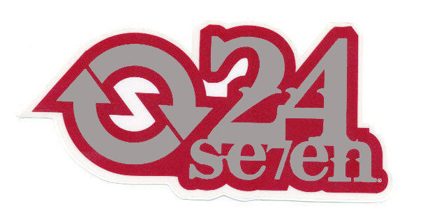 24/7 24 seven Snowboard " Arrow" Sticker Red Silver