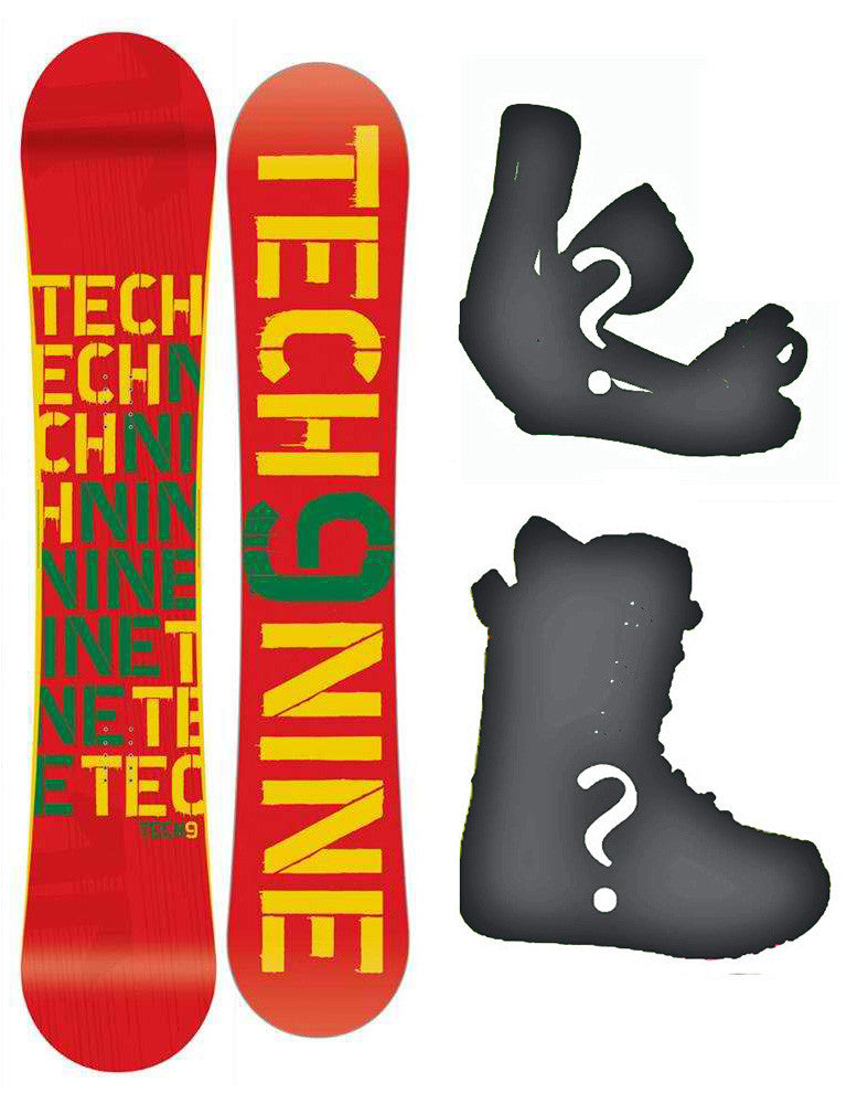 144, 147, 150, 153, 156cm Technine T-Money Rasta-red Camber Rocker Combination Snowboard Package With Boots And Bindings