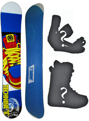151cm, 153cm, 157cm Technine Mass Appeal Lion Blue Hybrid Cam Rock Rocker Snowboard Package With Boots And Bindings