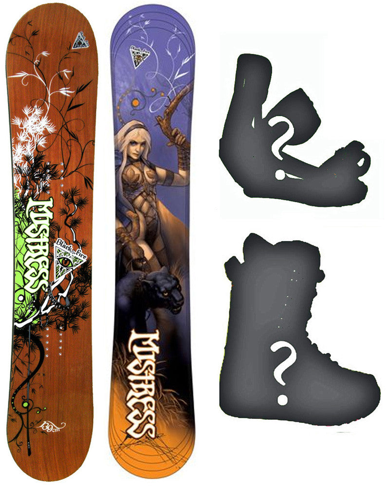 139 149 154cm Black Fire Mistress Snowboard, Build a Package with Boots and Bindings