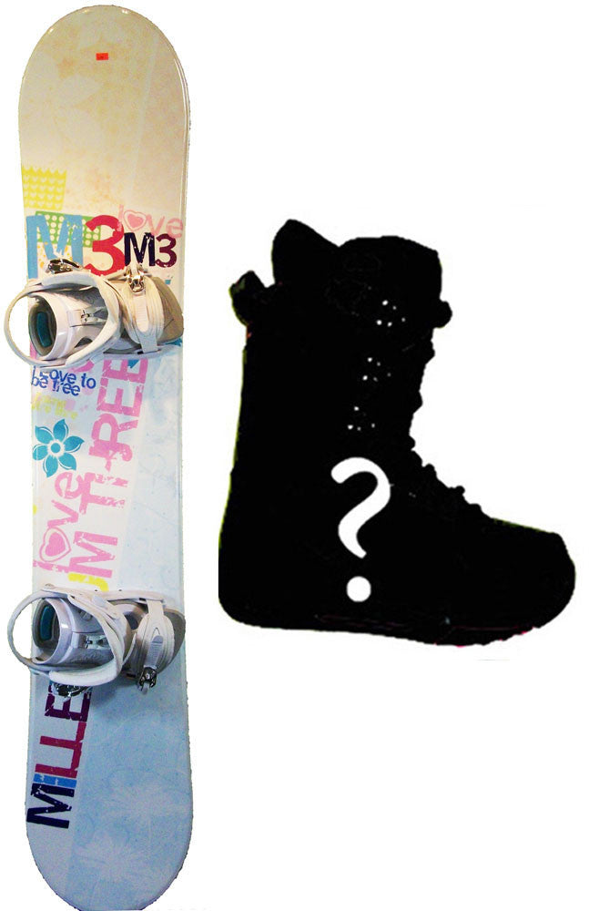 burton 6.8 snowboard 151cm M3 Free Love with Monix Med. 6-8 Bindings Display Model Snowboar