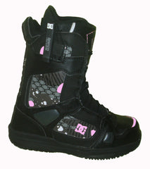 DC Siloh Womens Rapid-Lace Echo-Liner Snowboard Boots Size 5 Black-Pink equals Kids-4-4.5