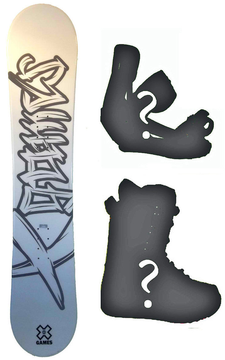 138-140cm X-Games Chopper Kids Snowboard Package With Boots And Bindings