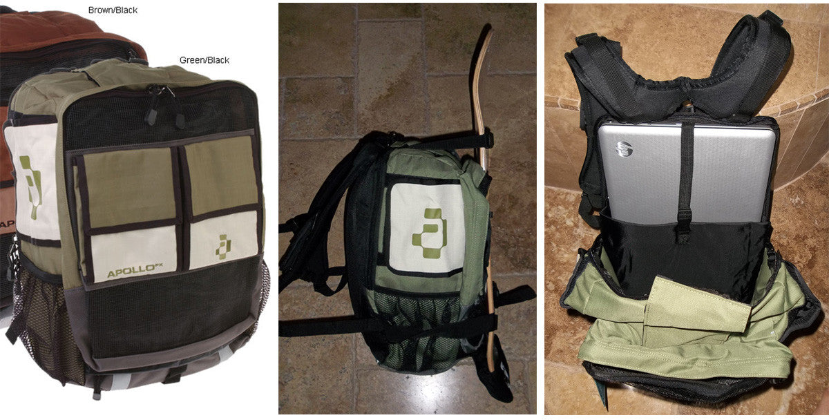 backpack for skateboard and laptop Apollo Matt Hoffman Backpack Bag Skateboard Strap Laptop school book
