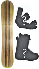 155cm Karhu Blank Wood Grain Rocker Snowboard Package with Boots and Bindings