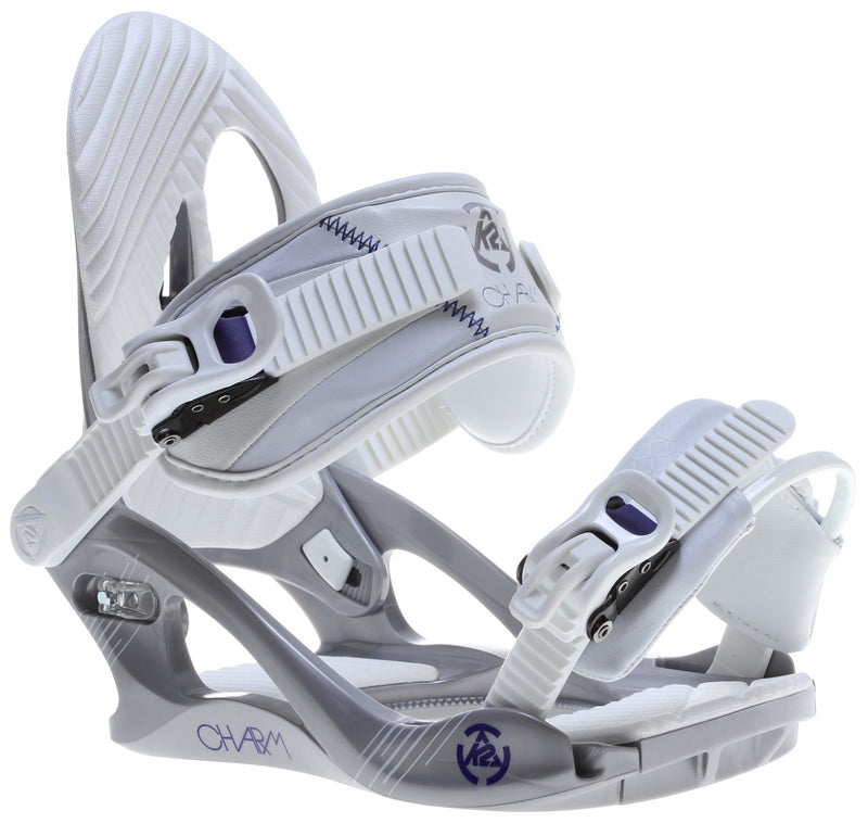K2 Charm Silver Snowboard Bindings - Burton 3D, EST or 4x4 compatible