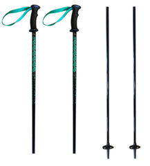 K2 Composite Power Rental Ski Poles, Ski Skiing Pole with Tab Grip, Black Green 34