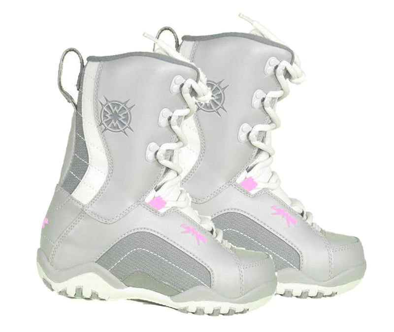 Lamar Force Snowboard Boots Kids Youth Girls Size 5 or Womens 6 Gray Pink 23.3cm