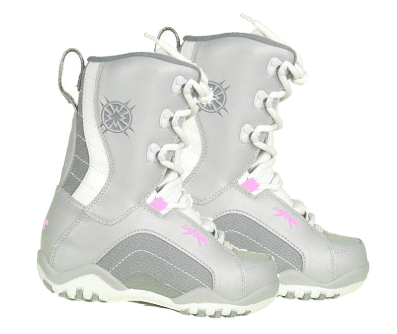 Lamar Force Snowboard Boots Kids Youth Girls Size 5 Gray Pink
