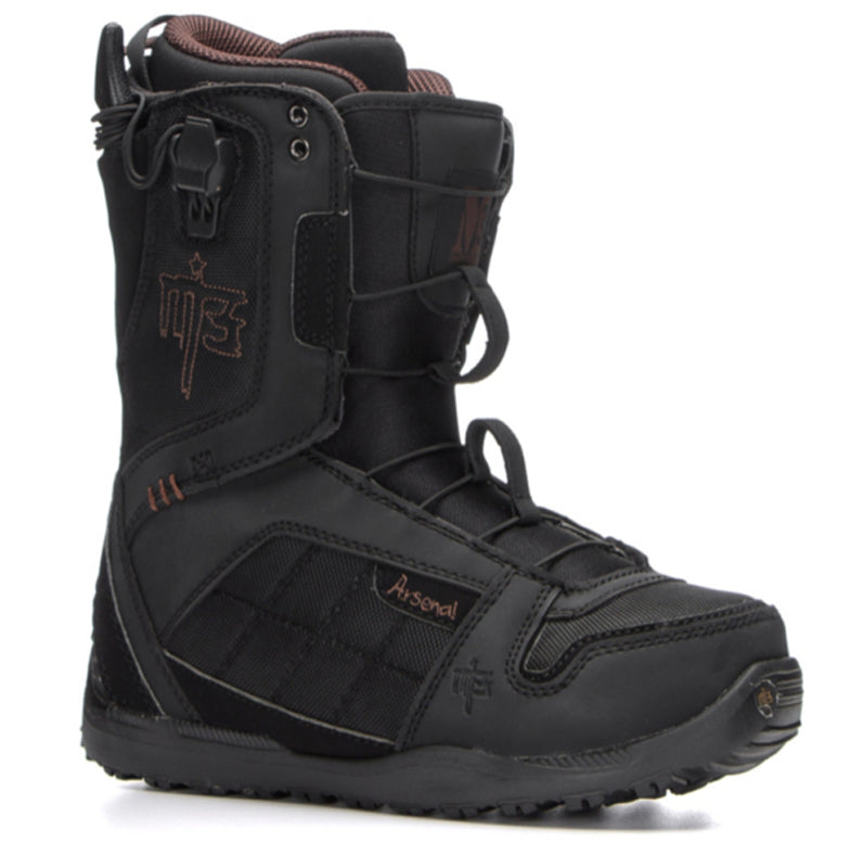 M3 Millenium Three Arsenal Mens Black Brown Snowboard Boots SIZE 7