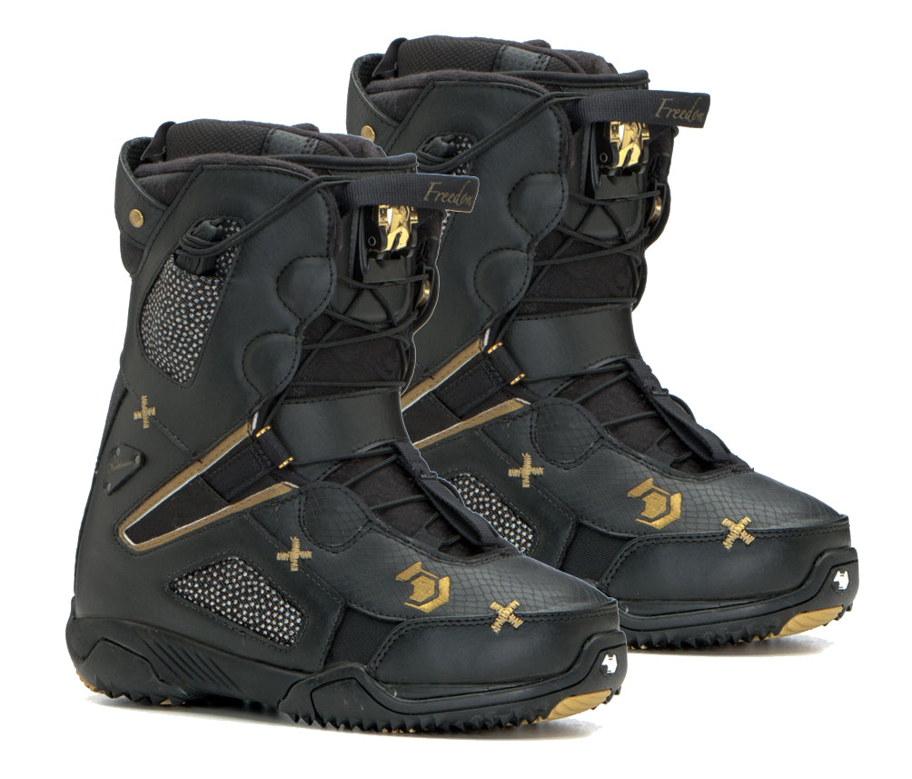 Northwave Freedom Super Lace Snowboard Boots Black Gold Girls 5-5.5 Euro 37