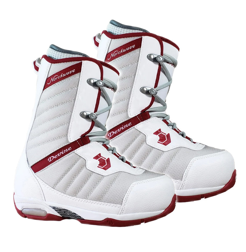 Northwave Devine Lace Snowboard Boots White Red Women Size 5.5 6 Euro 36.5