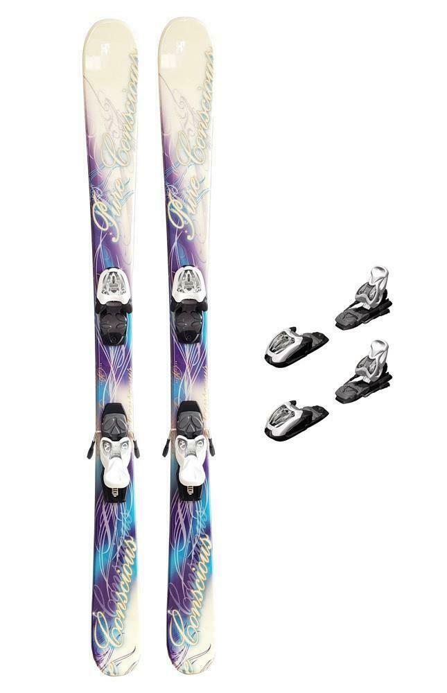 130cm LCV Pure Conscious Blue Skis with Marker 4.5 Junior Bindings Package