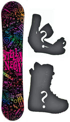 140cm Stella Neon Womens's Girl's Snowboard, Build a Package with Boots and Bindings.