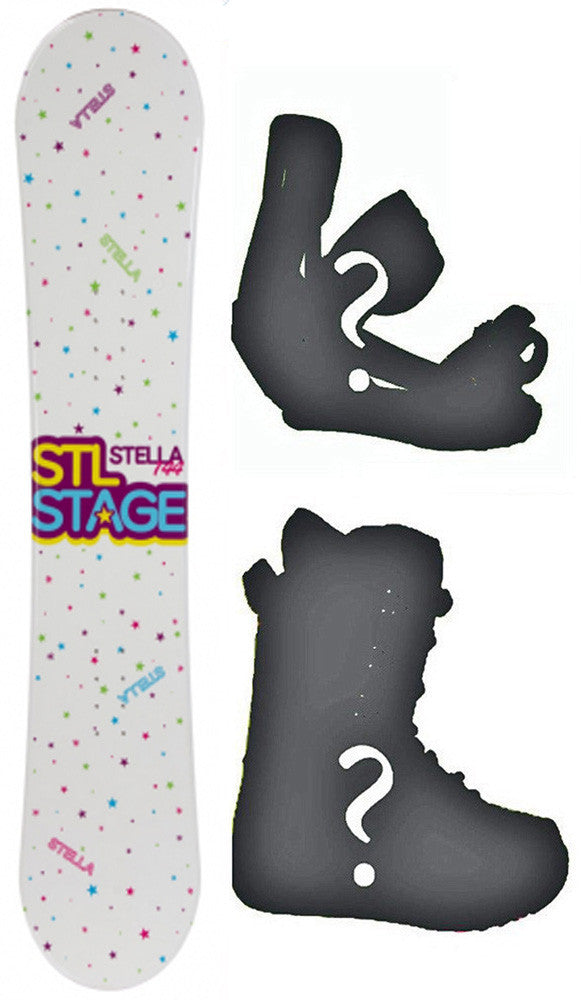 144cm Stella Stage White Camber, *Blem* Snowboard, Build a Package with Boots and Bindings.