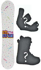 140cm Stella Stage White Rocker Womens's Girl's  Snowboard, or Build a Package with Boots and Bindings.