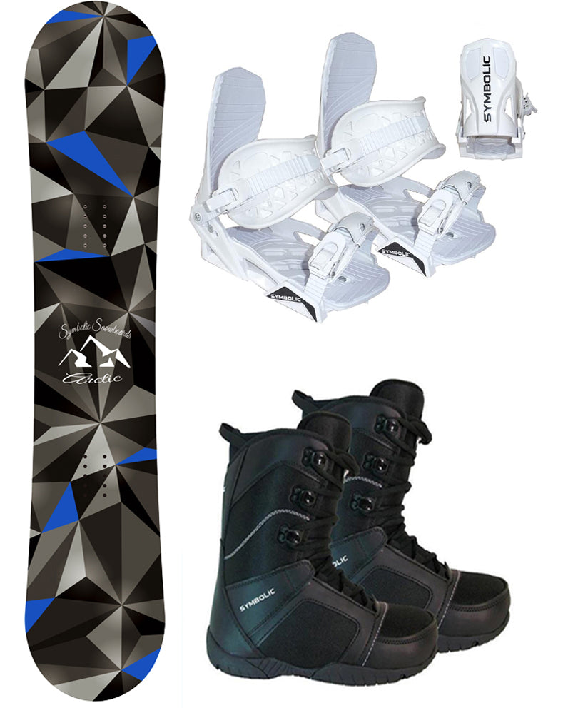 Symbolic Arctic Men's Snowboard And Bindings With Boots 3PC Complete Package Size & Wide