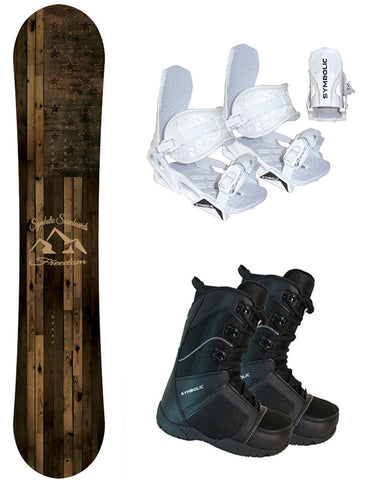 Symbolic Freedom Women's Snowboard And Bindings With Boots 3PC Complete Package