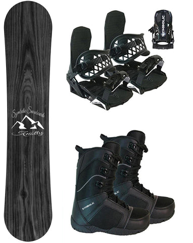 Symbolic Knotty Men's Snowboard And Bindings With Boots 3PC Complete Package Size & Wide