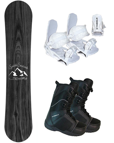 Symbolic Knotty Women's Snowboard And Bindings With Boots 3PC Complete Package