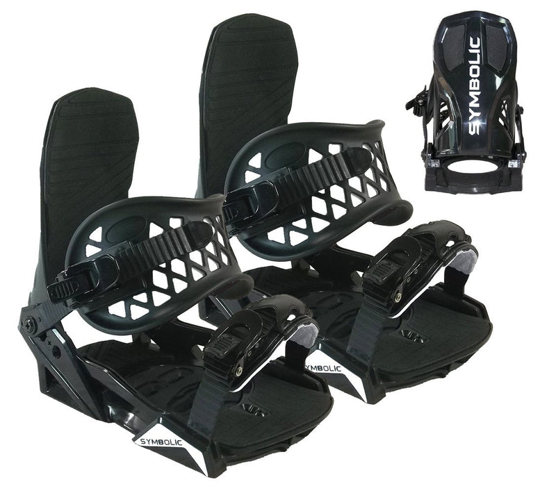 Symbolic Flow-Ride Snowboard Bindings 4 Bolt & Burton Est 3d Black You