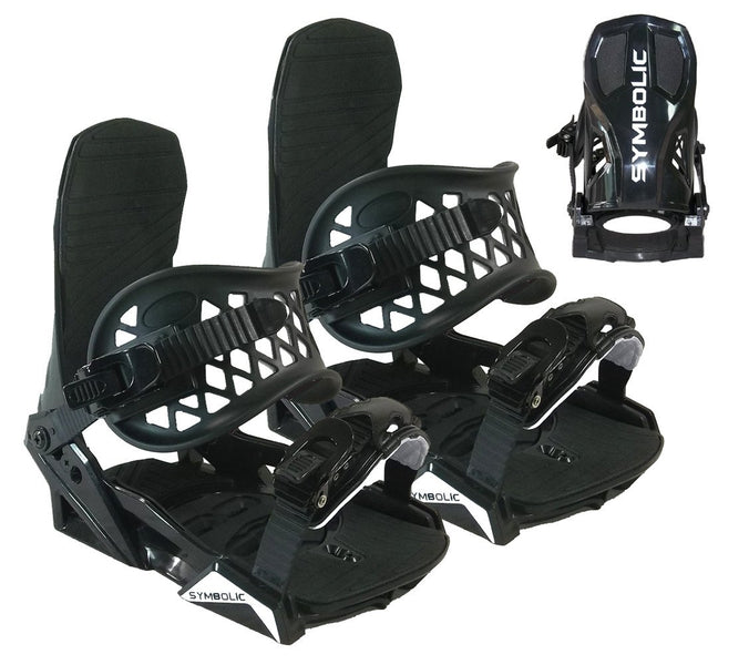 Symbolic Flow-Ride Snowboard Bindings 4 Bolt & Burton Est 3d Black You