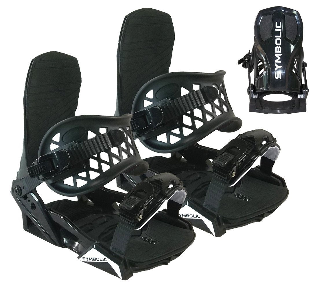 Symbolic Flow-Ride 2024 Snowboard Bindings 4x4 or Burton Est 3d Black